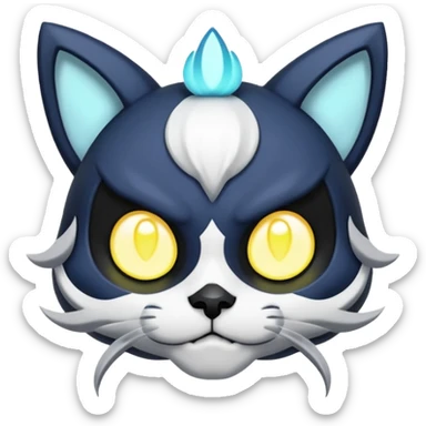 Badass Skull-faced Serene Meowstic-Scizzor-hybrid   sticker