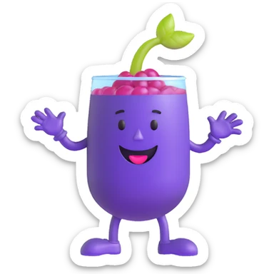 purple grape koolaid man character sticker