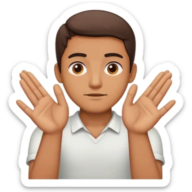 Man crossing both hands saying no sticker