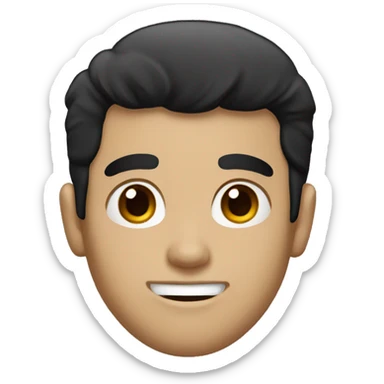 Short white guy with black hair brown eyes sticker