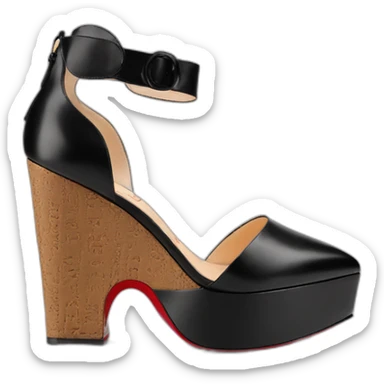Sandal Platform wedges black louboutin sticker
