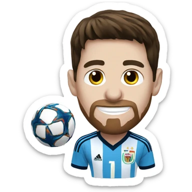 Lionel Messi with world cup sticker