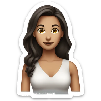 Beautiful brunette girl sticker