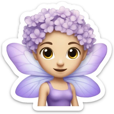 Hydrangea, fairy, wings, girl, purple  sticker