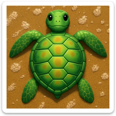 Make the sand look wet from a top-down view in the style of apple emojis. Keep the background transparent if present. sticker