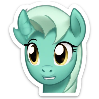 frown mlp pony Lyra Heartstrings looking disapprovingly sticker