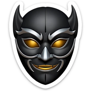 Minimal emoji, gothic mask forged from matte black leather, emotionless expression, smooth heavy surface, subtle leather texture, deep shadows, centered, bdsm slave leather mask sticker