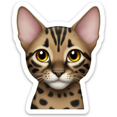 Black bengal Savannah cat sticker