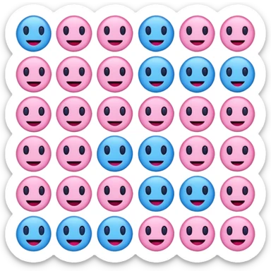 Emoji azul e rosa sticker