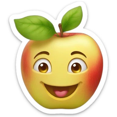 Une tête de pommes souriante sticker