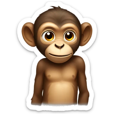 young brown monkey shrugging sticker