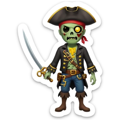 Pirate Zombie full body sticker