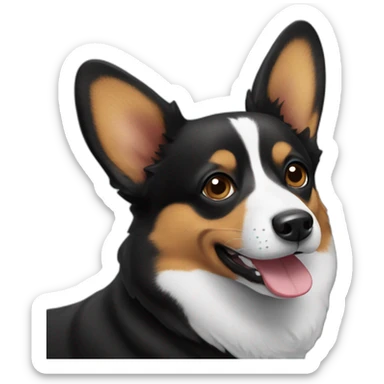 black corgi sticker