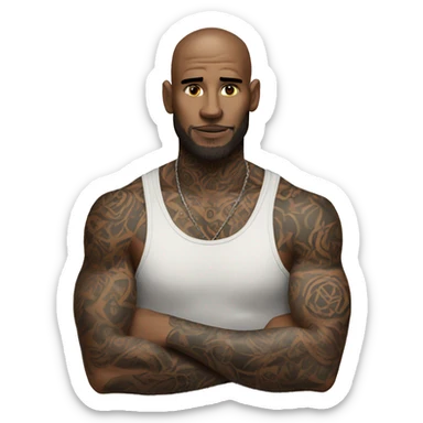 tattooed man very attractive sticker