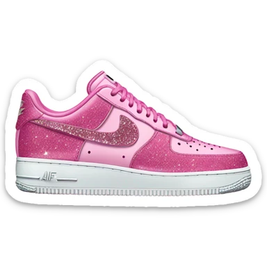 Pink Nike AF1s with glitter  sticker