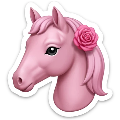 Cheval blanc avec un noeud rose mignon sticker