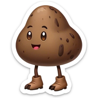 Poop taking a walk sticker