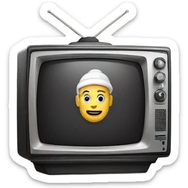 Tv with old Christmas film on sticker