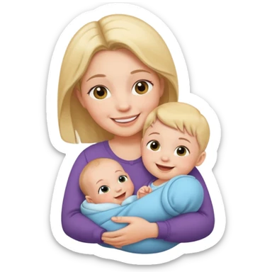 Draw an baby being hold by mother sticker