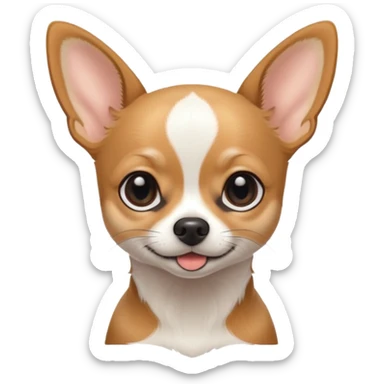 A black and white chihuahua emoji please with a thin white line on the center of head sticker