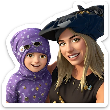 boys smiling outdoors with jewelry sticker