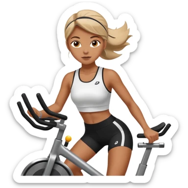 woman in spining sport sticker
