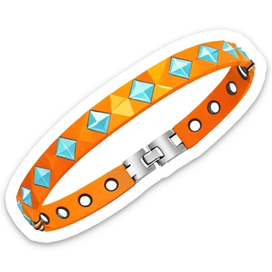 low poly orange bracelet diamonds sticker