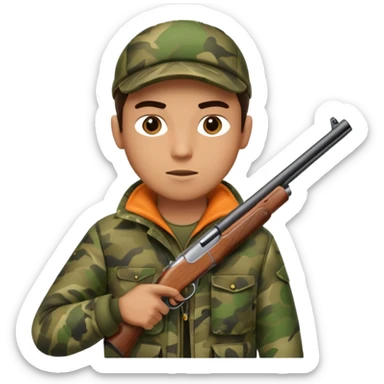 Male Hunter shooting a shotgun sticker