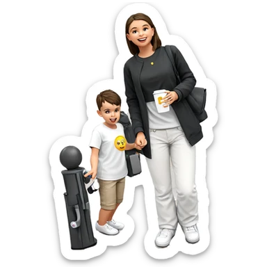 happy girl with friends outdoors sticker