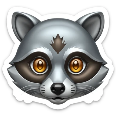 Cyborg racoon face sticker