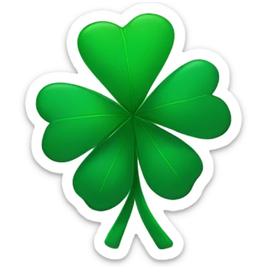 four-leaf clover with christmas hat sticker