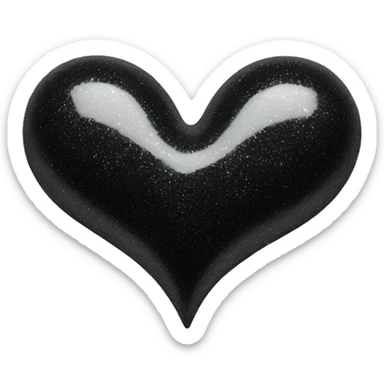 Black glitter heart sticker