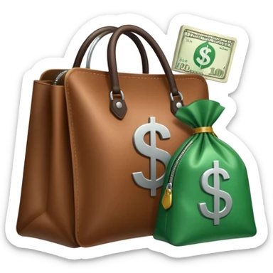 play button icon next to a bag of money with a dollar sign sticker