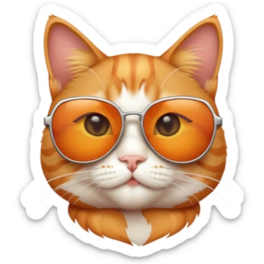 Cat with sunglasses sticker