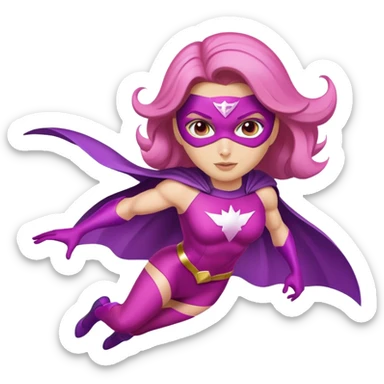 pink violet woman superhero flying sticker