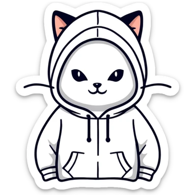 Cat wearing a hoodie  sticker