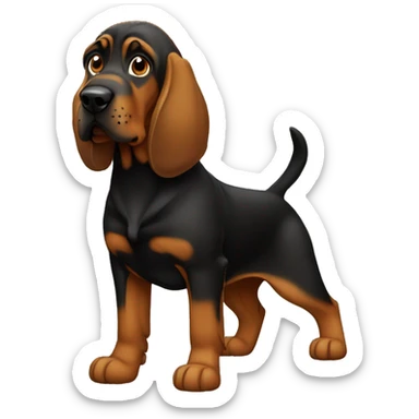 black and brown bloodhound  sticker