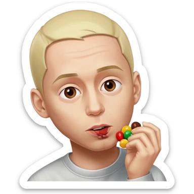 Eminem eating m&m sticker