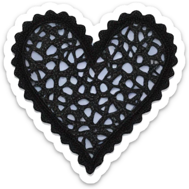 black lacy heart sticker