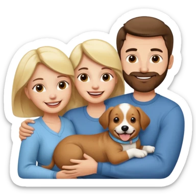 Maman papa avec son bébé chien sticker