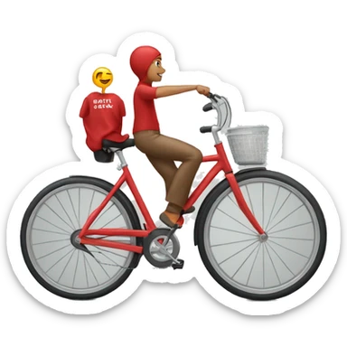 Chat rouge en survêtement sur un vélo  sticker