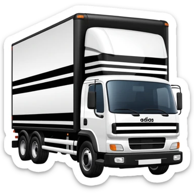 Adidas white stripes black truck sticker