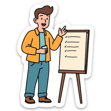 teacher explaining lesson sticker