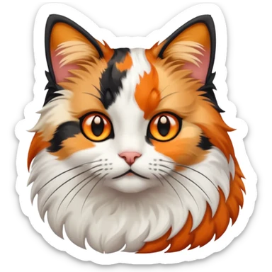 GATA TRES COLORES PELUDITA sticker