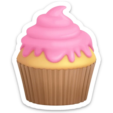 Cupcake with pink icing sticker