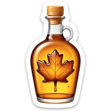 maple syrup bottle with syrup dripping sticker