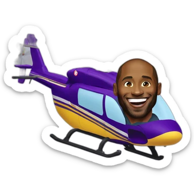 Kobe Bryant laughed while sitting in a helicopter sticker