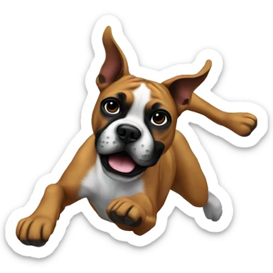 Boxer Dog flying through space  sticker