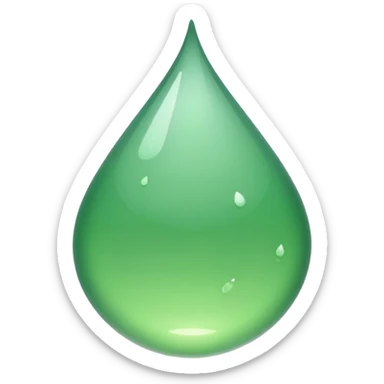 Gota de agua de color verde sólido sticker