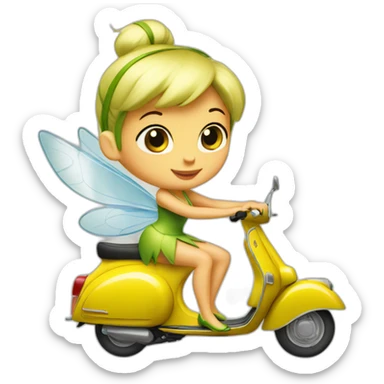 tinkerbell in vespa sticker